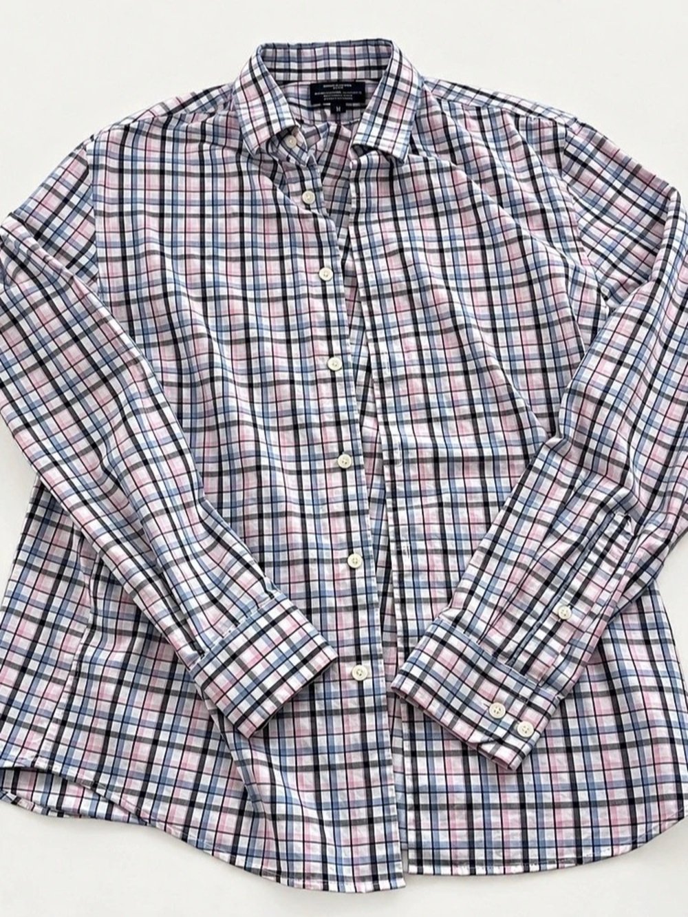 Banana Republic Men's Plaid Button Down Shirt in Blue & Pink